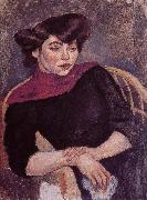 Jules Pascin Woman wearing the purple shawl Spain oil painting artist